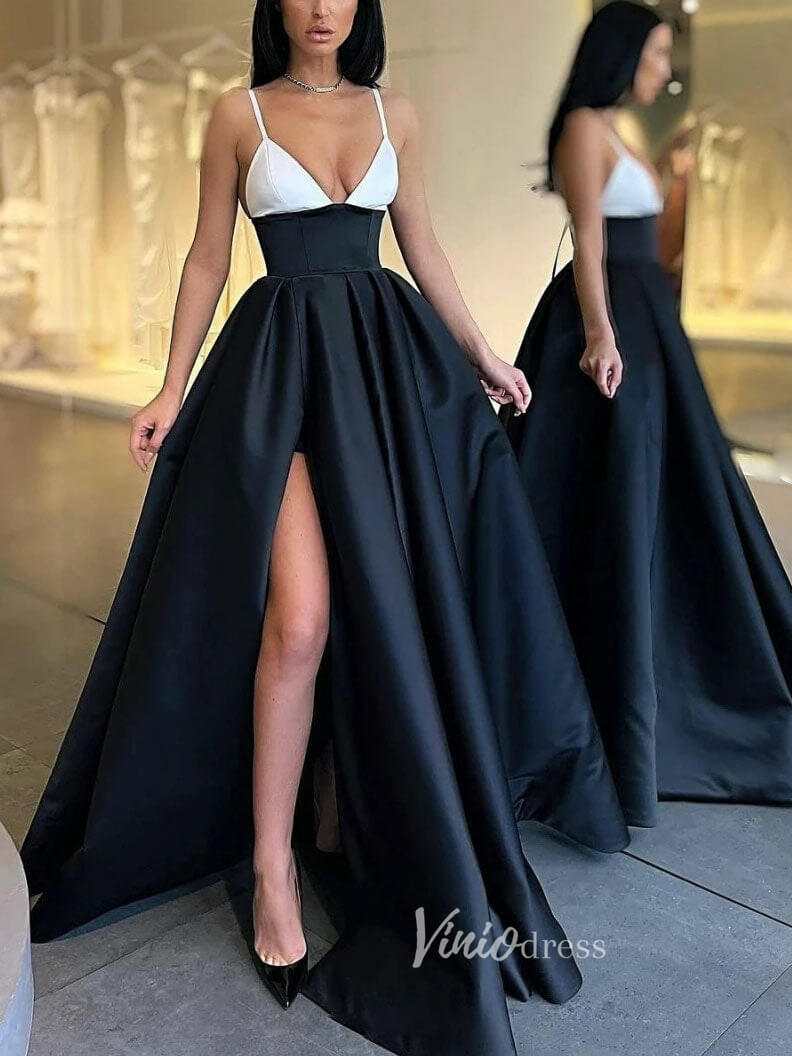 black and white evening dresses